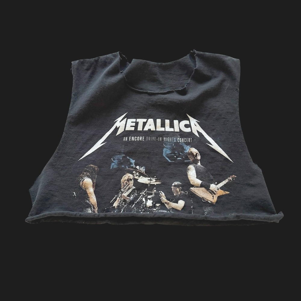 Metallica 2020 Drive-In Nights Concert DIY Crop Top Muscle Tank Black Women L